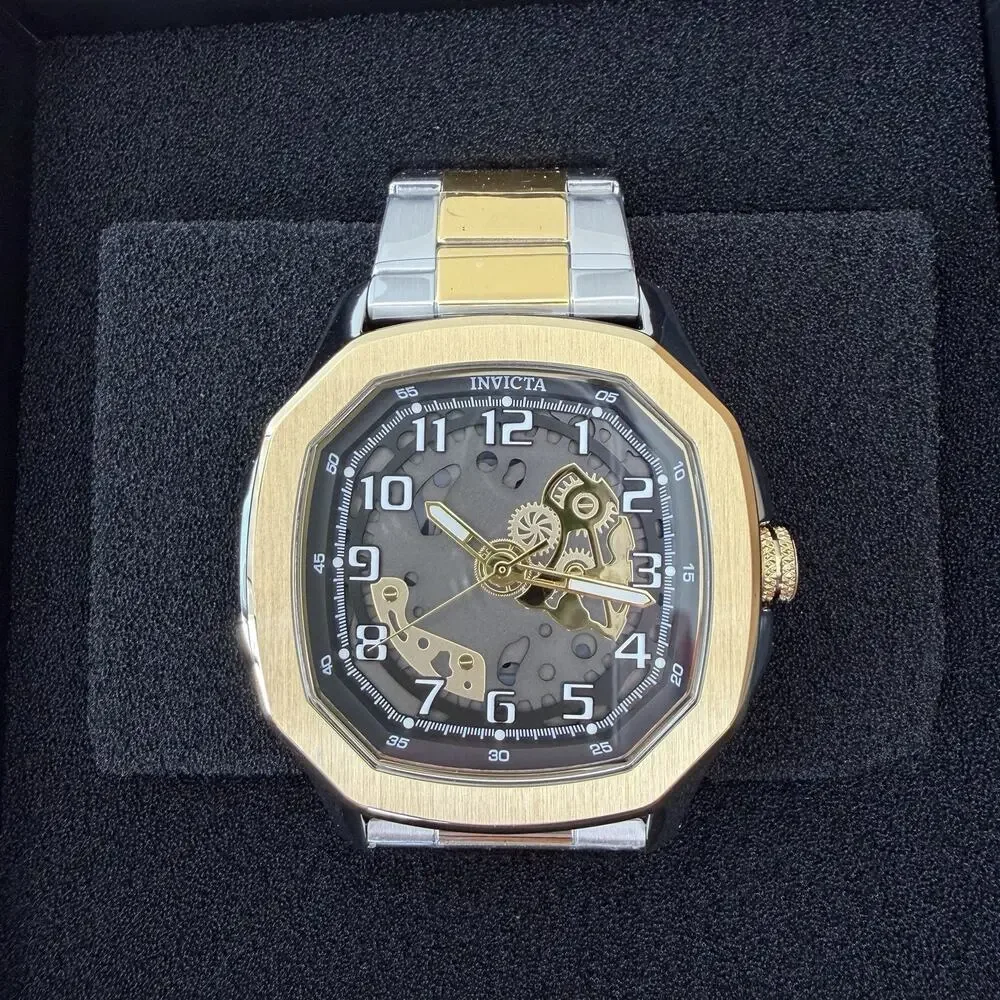 Invicta S1 Rally Diablo 50605 46mm Gold Tone Skeleton Dial Stainless Steel Watch